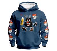 Celanisai Disfraz de colonia para niño, manga larga, a rayas, sudadera con capucha para niños, payaso de Colonia, con cordón, sudadera con capucha de alaf, sudadera con bolsillos, disfraz de carnaval