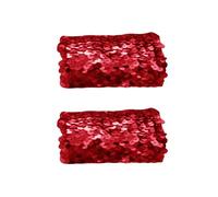 Celanisai Guantes de mujer brillantes con lentejuelas sin dedos, guantes para novia, dama de honor, guantes de boda, fiesta, cosplay, disfraz de carnaval, accesorio de disfraz, O rojo., Talla única