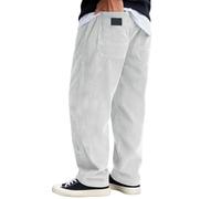 Celanisai Pantalones de lino para hombre, pantalones de ocio largos, de pierna ancha, casual, joggers de un solo color, pantalones holgados, cómodos, con bolsillos, de gran talla, pantalones