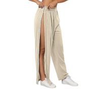 Celanisai Pantalones de rehabilitación para mujer con cremallera Pantalones para arrancar abertura lateral Pantalones pacientes después de las operaciones Ropa adaptable con bolsillos Pantalones