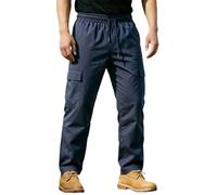 Celanisai Pantalones de trabajo para hombre, pantalones cargo largos con varios bolsillos, cintura elástica, pantalones de senderismo al aire libre, pantalones holgados para el tiempo libre, para el
