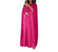 Celanisai Ropa musulmana para mujer, vestidos festivos de gasa para mujer, informal, suelto, cuello redondo, vestido abaya de color sólido, vestido con capucha, elegante, festivo, este, Dubai, Turquía