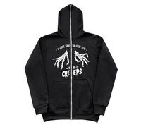 Celanisai Sudadera para hombre Y2K con cremallera, sudadera con capucha gótica, con cremallera, esqueleto, Halloween, chaqueta con capucha, ropa urbana, talla grande, cómoda, chaqueta emo con