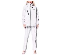 Celanisai Traje de lluvia impermeable para mujer, traje de pantalón para exteriores, 2 piezas, chubasquero y pantalones de lluvia, impermeable y resistente al viento, softshell para la lluvia, traje