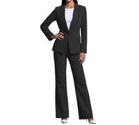 Celanisai Traje de pantalón para mujer, festivo, elegante, blazer de 2 piezas, chaqueta de traje, a cuadros, monocolor, juego de traje ajustado, traje festivo, ropa informal, abrigo de negocios, moda