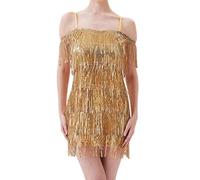 Celanisai Vestido de los años 20 para mujer, estilo vintage, latino, vestido de baile, retro, con lentejuelas, vestido con flecos, vestido de boda, fiesta, charlestón, tirantes finos, sexy