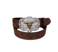 Celanisai Western Cowboy Gürtel Herren Damen Bull Head Big Schnallengürtel Cowboy Gürtel Druckknopfverschluss Knotengürtel Vintage Classic Taillenkette Cosaplay Knotengürtel Faschingskostüme Seil, O
