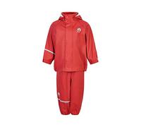 CeLaVi Conjunto de Lluvia 100% Impermeable para Niños - Chaqueta y Pantalón de Lluvia de PU, Ropa de Lluvia para Exterior Cortavientos para Niños y Niñas