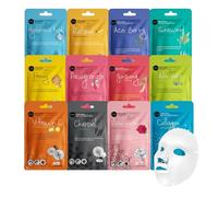 celavi Face Mask Set Korean Beauty Essence Facial Paper Sheet Mask Korea Skin Care Moisturizing 12 New Flavors K-Beauty Skincare 12 mascarillas en un pack Made in Corea