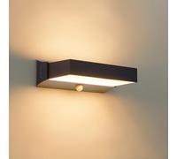 CELAVY - Aplique de Pared Con Detector de Movimiento, Moderno Lámpara LED 11W, IP65 Iluminación Exterior, 3000K Up Down, Aluminio, Gris