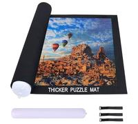 Celawork Alfombra para rompecabezas hasta 200, 500, 1000 piezas - Base enrollable para guardar (Negro, para 1000)