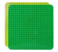 Celawork Gran placa de construcción compatible con placas Duplo, placa base grande, 38 x 38 cm, juego de placas para juegos creativos, juguetes educativos (verde, verde claro).