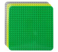 Celawork Placa de construcción grande para bloques de construcción clásicos, placa base, compatible con todas las marcas comunes, juego de placas de 38.3 x 38.3 cm, verde claro, gris).