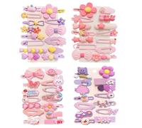 Celblisora 56 pinzas para el pelo para niñas, bonitos clips para el pelo para niños pequeños, accesorios para el pelo con conejos, motivos florales y lazos en colores multicolores