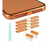 Celblisora Cubierta antipolvo USB-C, cubierta de puerto USB-C, cubierta de conector USB-C con protector de altavoz, compatible con iPhone 17 Pro Max, color naranja