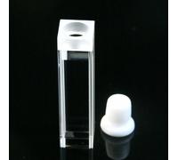Celda de cuarzo de microfluorescencia con tapón de PTFE - recorrido de luz de 10 mm, volumen de 1,4 ml, 4 ventanas transparentes, 1 unidad
