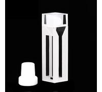 Celda de fluorescencia de trazas de cuarzo con tapón: longitud de trayectoria de 10 mm, volumen de 1,05 ml, ranura de 3 mm