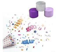 Celebra con papel crepé de 200 pies para serpentinas, 3 rollos para decoración de bodas y fiestas de cumpleaños, colores vibrantes (morado)