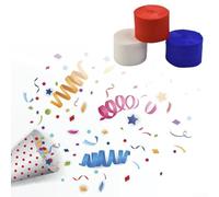 Celebra con papel crepé de 200 pies para serpentinas, 3 rollos para decoración de bodas y fiestas de cumpleaños, colores vibrantes (libertad)