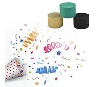 Celebra con papel crepé de 200 pies para serpentinas, 3 rollos para decoración de bodas y fiestas de cumpleaños, colores vibrantes (selva tropical)