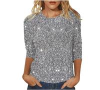 Celebra el ambiente de carnaval con camisetas casuales de manga larga de moda para mujer, gris oscuro, XXL