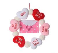Celebra el amor con esta corona de felpa de 40 cm para el día de San Valentín adornada con sobres de amor (estilo de dos de 40 cm)
