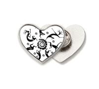 Celebra el contorno mexicano de tótems de México, broche de metal con forma de corazón