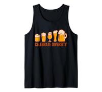 Celebra la diversidad de vasos de cerveza Craft Brew cita divertida Camiseta sin Mangas