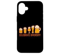 Celebra la diversidad de vasos de cerveza Craft Brew cita divertida Carcasa para iPhone 16 Plus