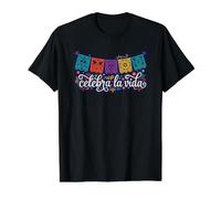 Celebra la Vida Celebración Mexicana Dia Día De Camiseta gráfica económica, Hombre, Negro, S