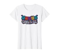 Celebra la Vida Celebración Mexicana Dia Día De Camiseta gráfica económica, Mujer, Blanco, XL