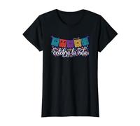 Celebra la Vida Celebración Mexicana Dia Día De Camiseta gráfica económica, Mujer, Negro, XL