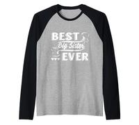 Celebración de Best Big Sister Ever Familia Amor Camiseta Manga Raglan