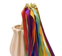 Celebración De Boda De 10 Por Ciento 10 Piezas Varita Multicolor Seda Streamers Cinta Seda Fiestas Decoración Con Campanas Fiestas Favores Varita