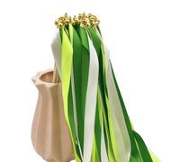 Celebración De Boda De 10 Por Ciento 10 Piezas Varita Multicolor Seda Streamers Cinta Seda Fiestas Decoración Con Campanas Fiestas Favores Varita