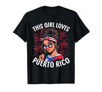 Celebración de Colores de la Bandera de Puerto Rico Esta Chica ama Camiseta