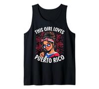 Celebración de Colores de la Bandera de Puerto Rico Esta Chica ama Camiseta sin Mangas