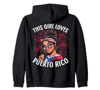 Celebración de Colores de la Bandera de Puerto Rico Esta Chica ama Sudadera con Capucha