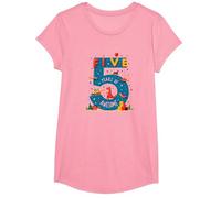 Celebración de cumpleaños de Five Years of Awesome: Dino Adventure Camiseta, Niñas, Rosado, XS