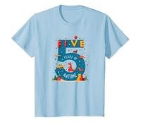 Celebración de cumpleaños de Five Years of Awesome: Dino Adventure Camiseta, Niños, Azul Bebé, 2 años