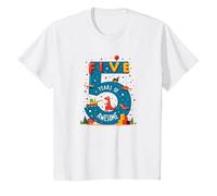 Celebración de cumpleaños de Five Years of Awesome: Dino Adventure Camiseta, Niños, Blanco, 2 años