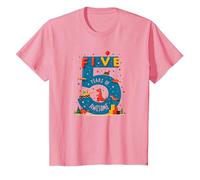 Celebración de cumpleaños de Five Years of Awesome: Dino Adventure Camiseta, Niños, Rosado, 2 años