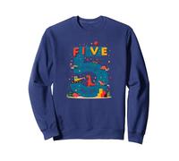 Celebración de cumpleaños de Five Years of Awesome: Dino Adventure Sudadera, Unisex para Adultos, Azul Marino, M