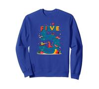 Celebración de cumpleaños de Five Years of Awesome: Dino Adventure Sudadera, Unisex para Adultos, Azul Real, XXL