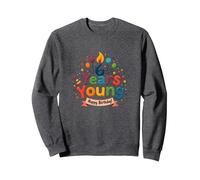 Celebración de Feliz cumpleaños para niños de 6 años Sudadera, Unisex para Adultos, Jaspeado Oscuro, XL