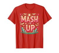 Celebración de Halloween Espeluznante y Divertida de Monster Mash It Up Camiseta, Hombre, Rojo, XL