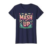 Celebración de Halloween Espeluznante y Divertida de Monster Mash It Up Camiseta, Mujer, Azul Marino, XL