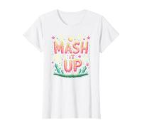 Celebración de Halloween Espeluznante y Divertida de Monster Mash It Up Camiseta, Mujer, Blanco, L