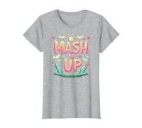 Celebración de Halloween Espeluznante y Divertida de Monster Mash It Up Camiseta, Mujer, Gris Jaspeado, XL
