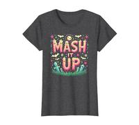 Celebración de Halloween Espeluznante y Divertida de Monster Mash It Up Camiseta, Mujer, Jaspeado Oscuro, M